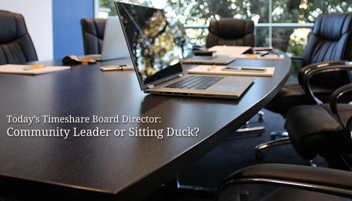 Today's Timeshare Board Director: Community Leader or Sitting Duck? (Source: pixabay.com - used as royalty free image)