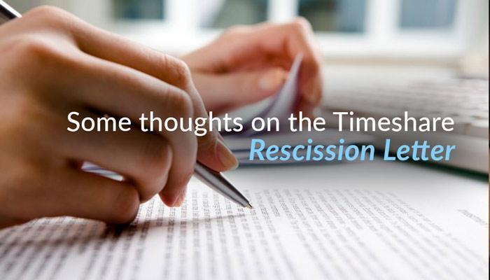Timeshare rescission letter