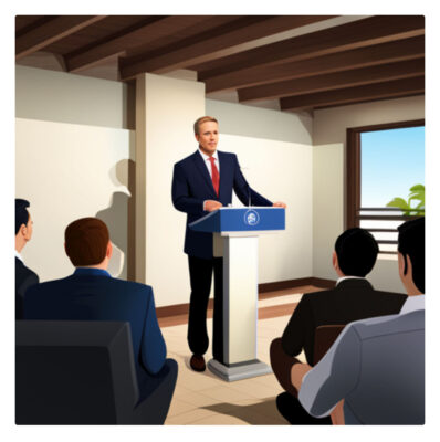 timeshare presentations usually start with a podium pitch