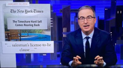 John Oliver, Last Week Tonight on Timeshare