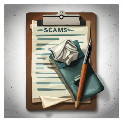 Clipboard of the worst travel and timeshare scams