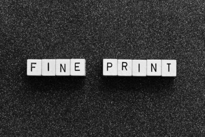 Fine print in a timeshare contract 