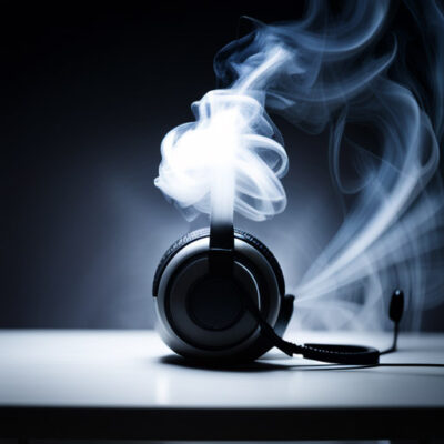 telemarketers headset smoking