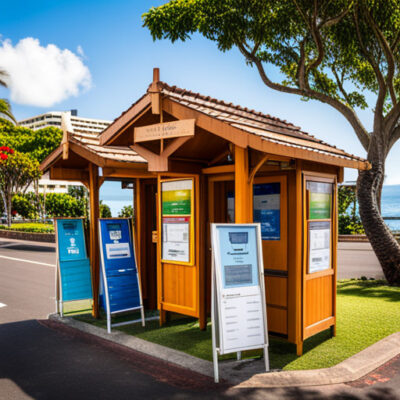 Visitor booths in Hawaii sell timeshare tours