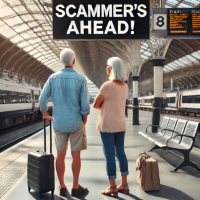 Travel scams sign 