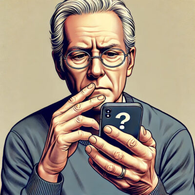 Man getting a text from a timeshare company