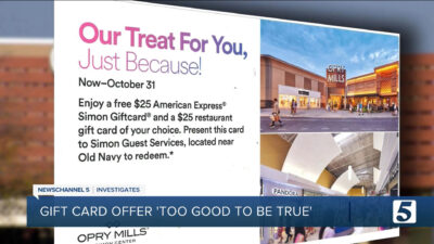 Timeshare postcard promotion at mall