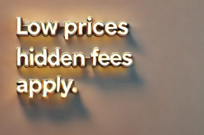 Low prices advertised with hidden fees
