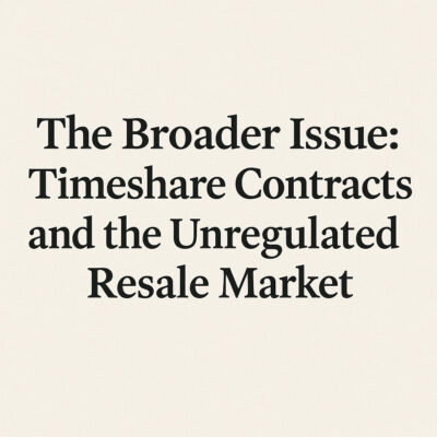 Unregulated timeshare resale market
