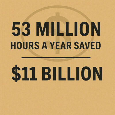 53 million hours a year saved