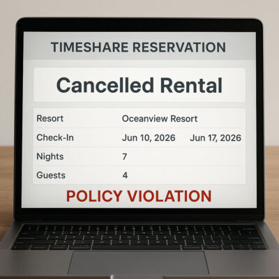 timeshare rental cancelled