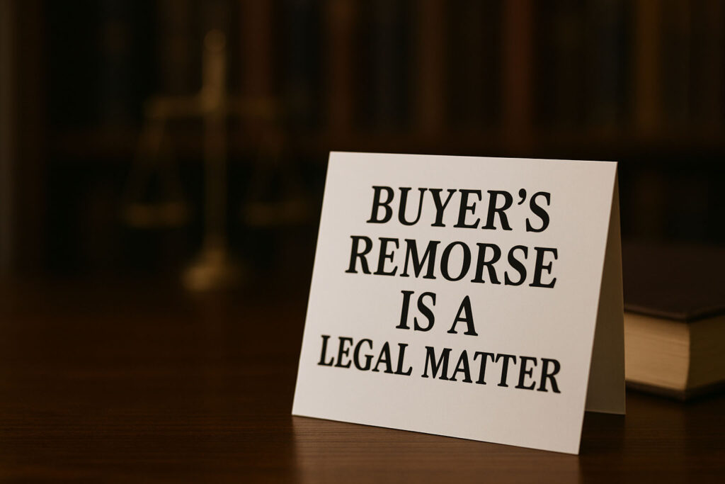 Buyers Remorse Is a Legal Matter