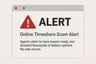 Alert on timeshare scams